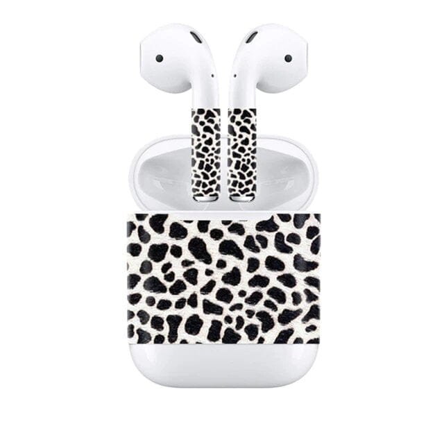 Stickers Airpods Léopard Blanc