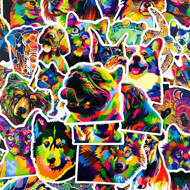 Stickers Animaux Couleurs