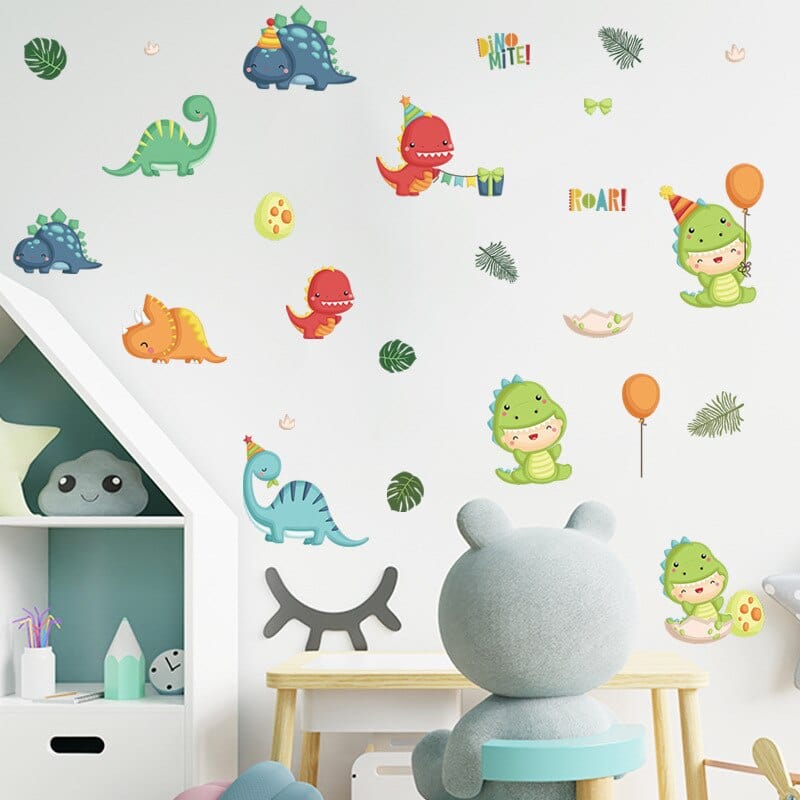 Stickers Chambre Bébé Dinosaures Mignons