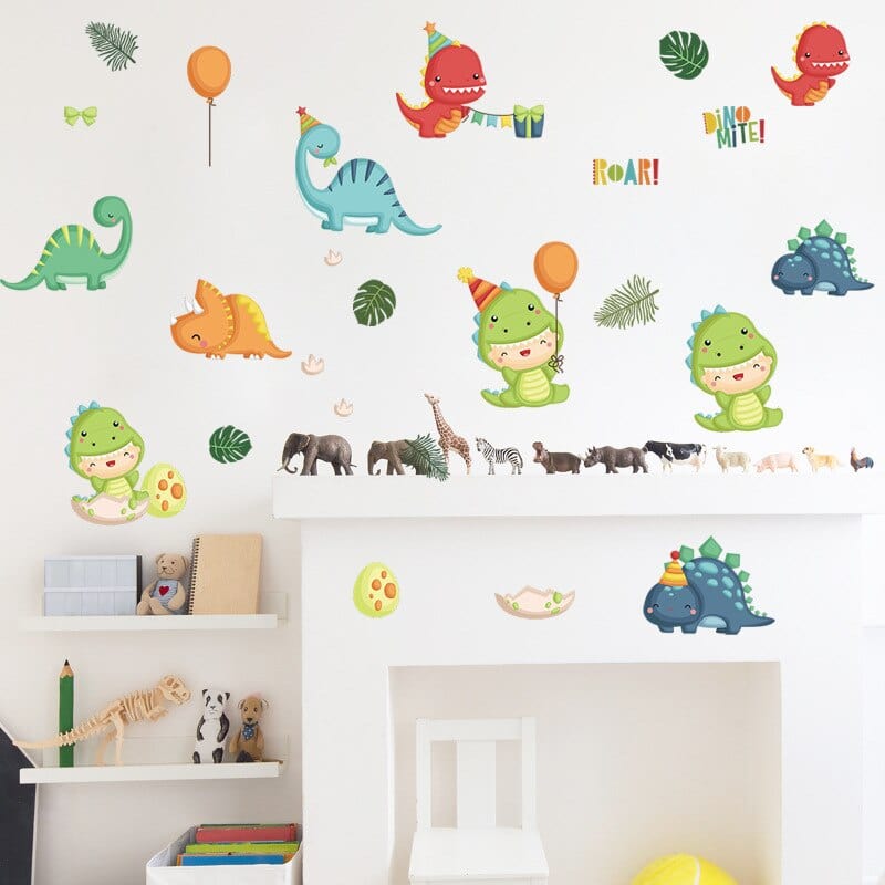 Stickers Chambre Bébé Dinosaures Mignons