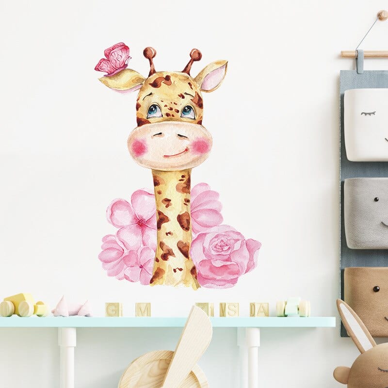 Stickers Chambre Fille<br>Girafe mignonne