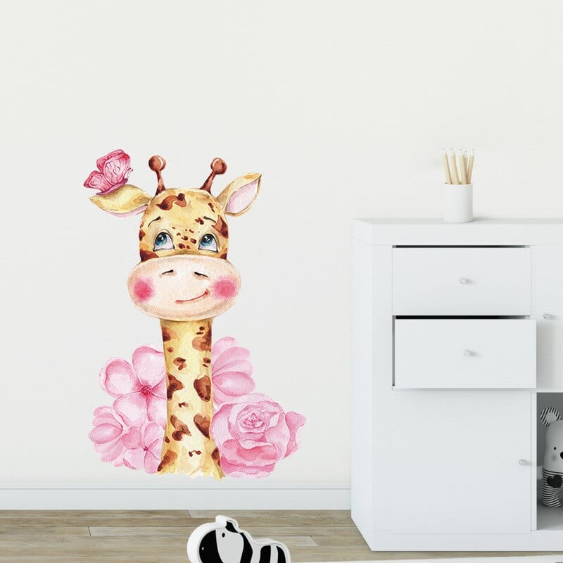 Stickers Chambre Fille<br>Girafe mignonne