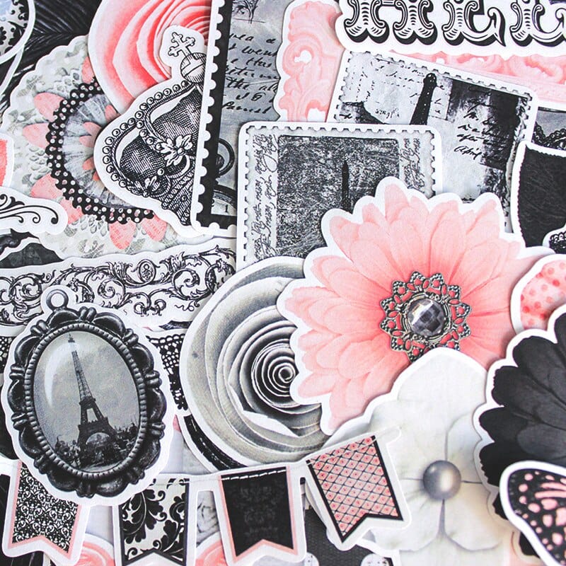 Stickers Fleurs<br> Vintage (57 pcs)