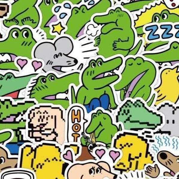 Stickers Kawaii Crocodile <br> (Pack de 80)