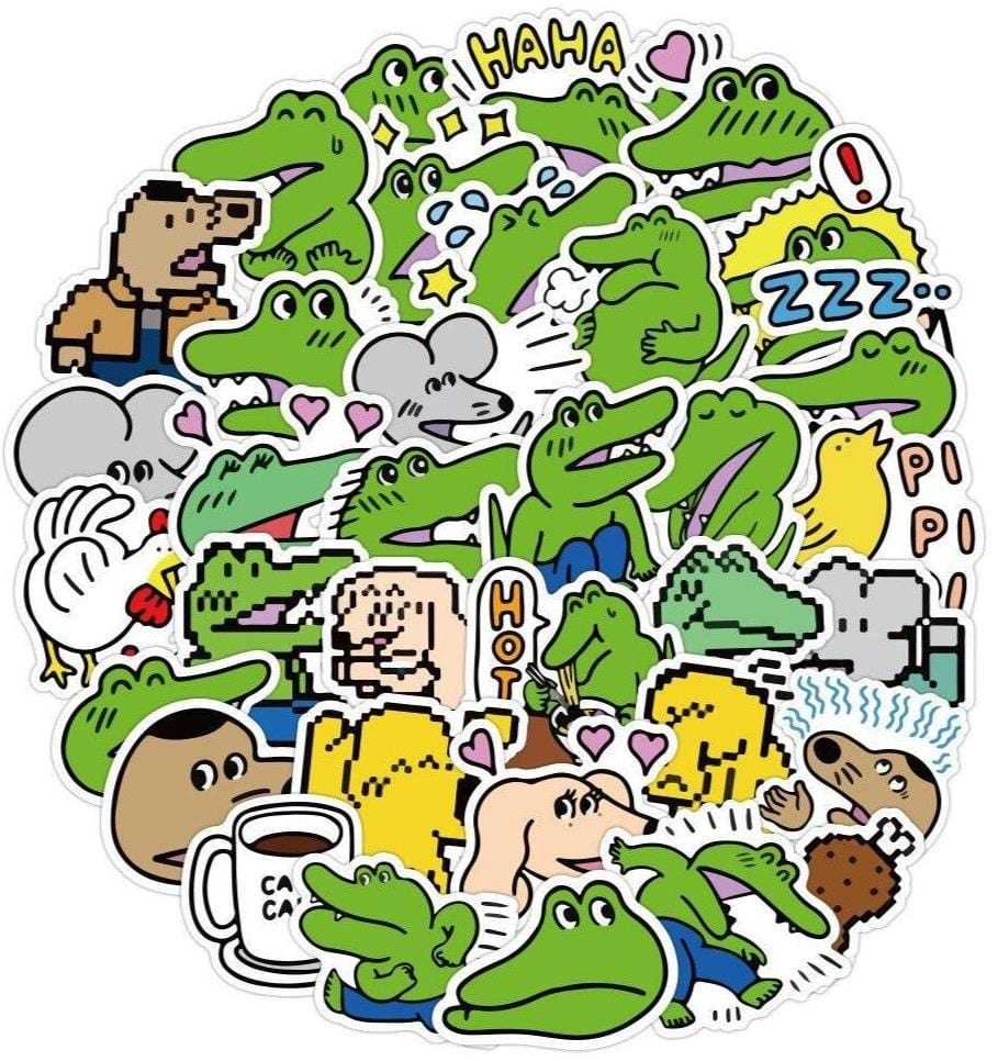 Stickers Kawaii Crocodile <br> (Pack de 80)