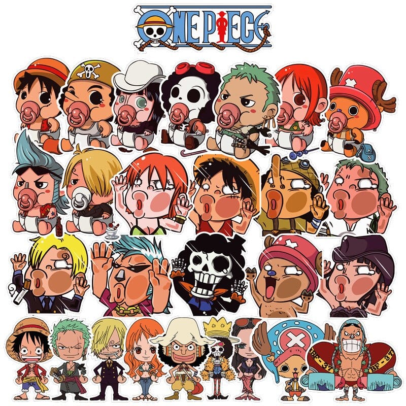 Stickers Kawaii One Piece <br> (Pack de 28)