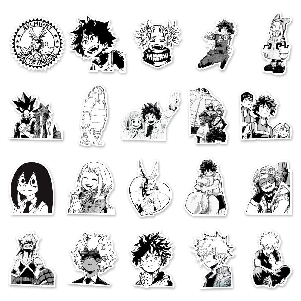 Stickers Manga<br> Noir et Blanc (50 pcs)