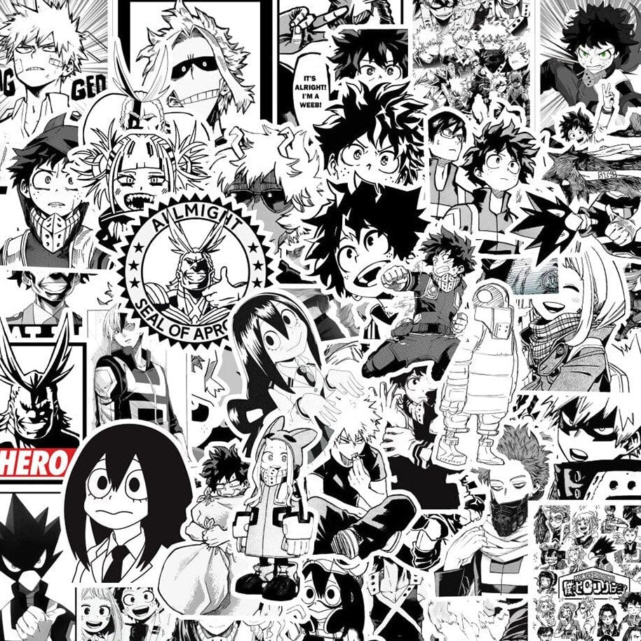 Stickers Manga<br> Noir et Blanc (50 pcs)