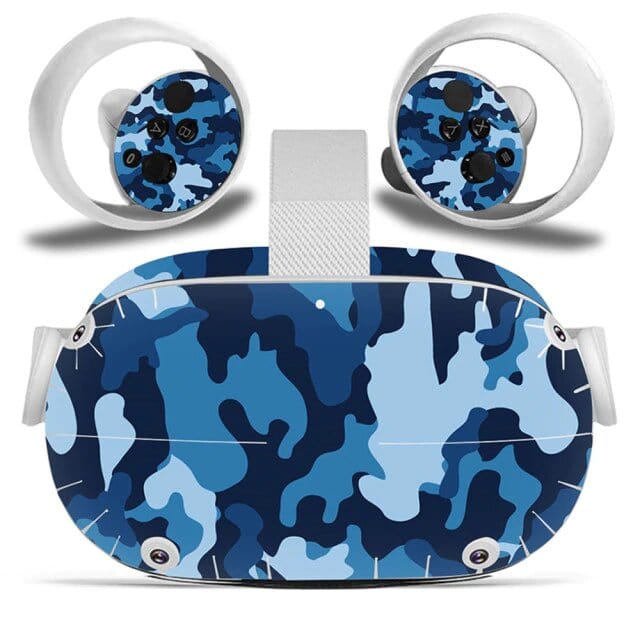 Stickers Oculus Quest 2 Camouflage Bleu