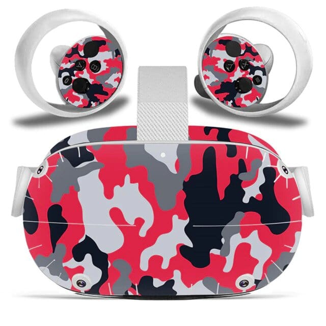 Stickers Oculus Quest 2 Camouflage Rouge