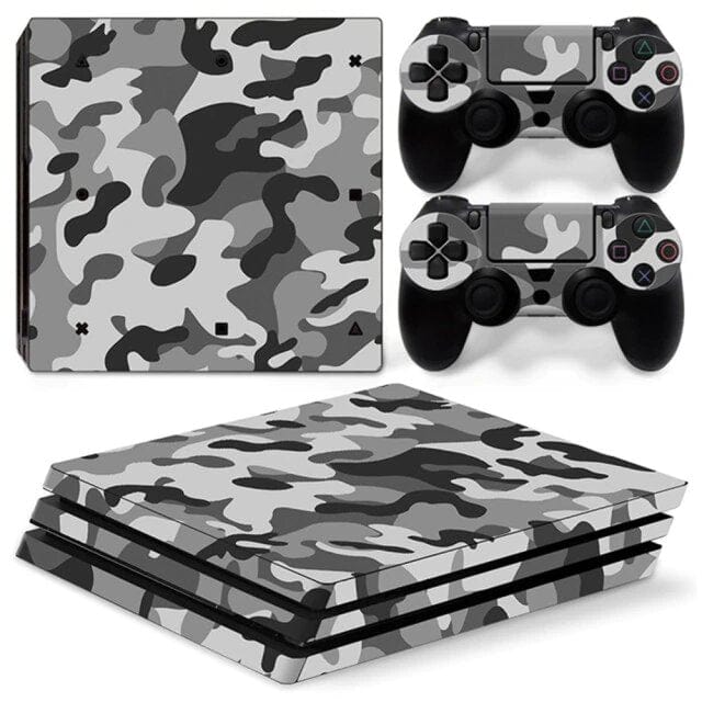 Stickers PS4 Pro Camouflage Gris