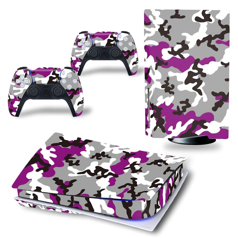 Stickers PS5<br> Camouflage Gris et Mauve