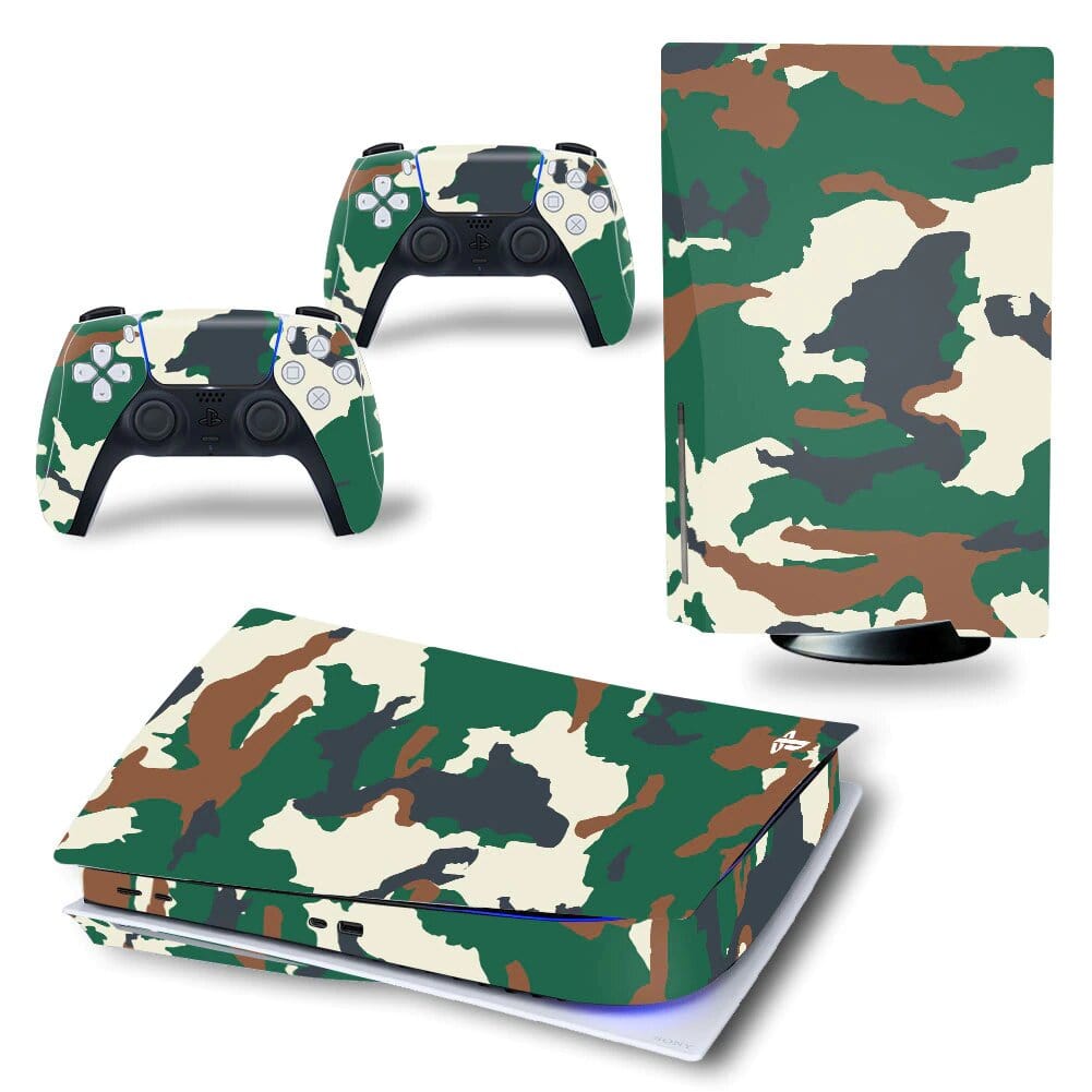 Stickers PS5<br> Camouflage Vert