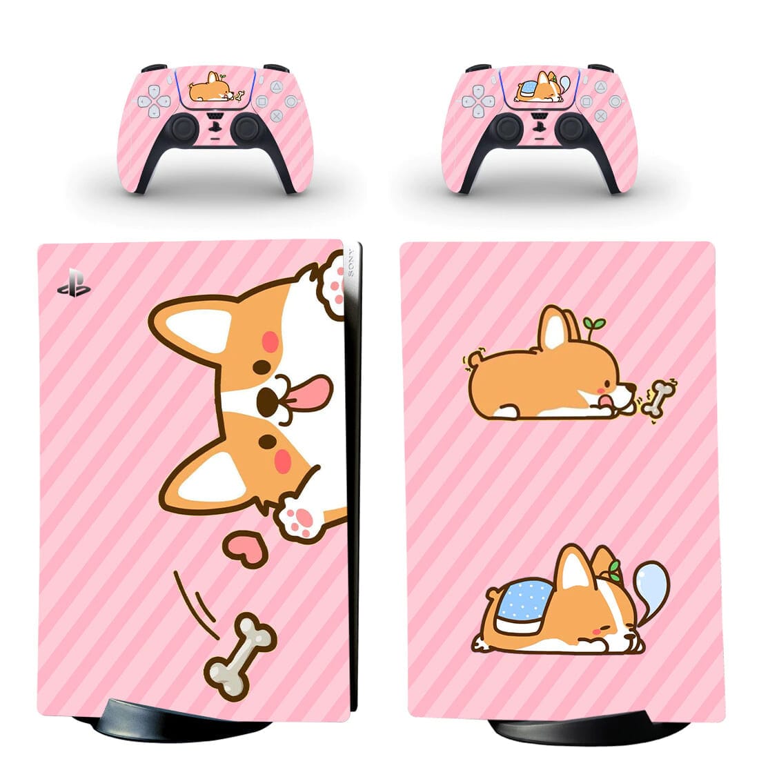 Stickers PS5 Digital<br> Corgi Rose