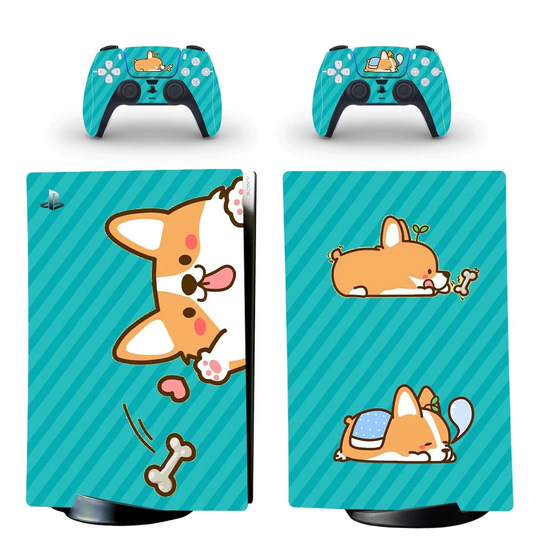 Stickers PS5 Digital<br> Corgi Vert