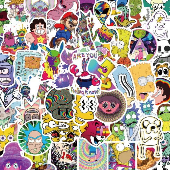 Stickers Skate<br> Cartoon Mix (50 pcs)