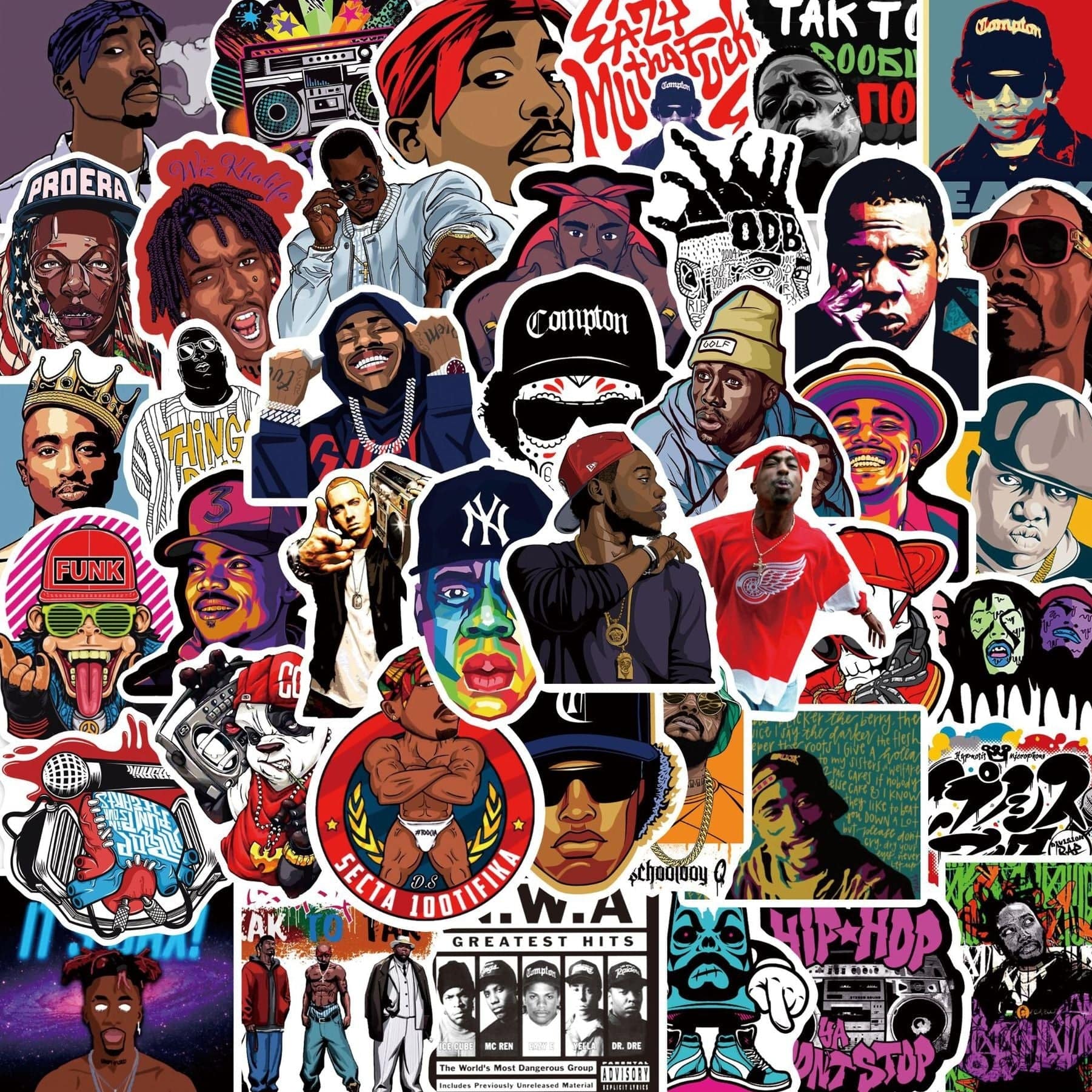 Stickers Skate<br> Hip Hop (50 pcs)