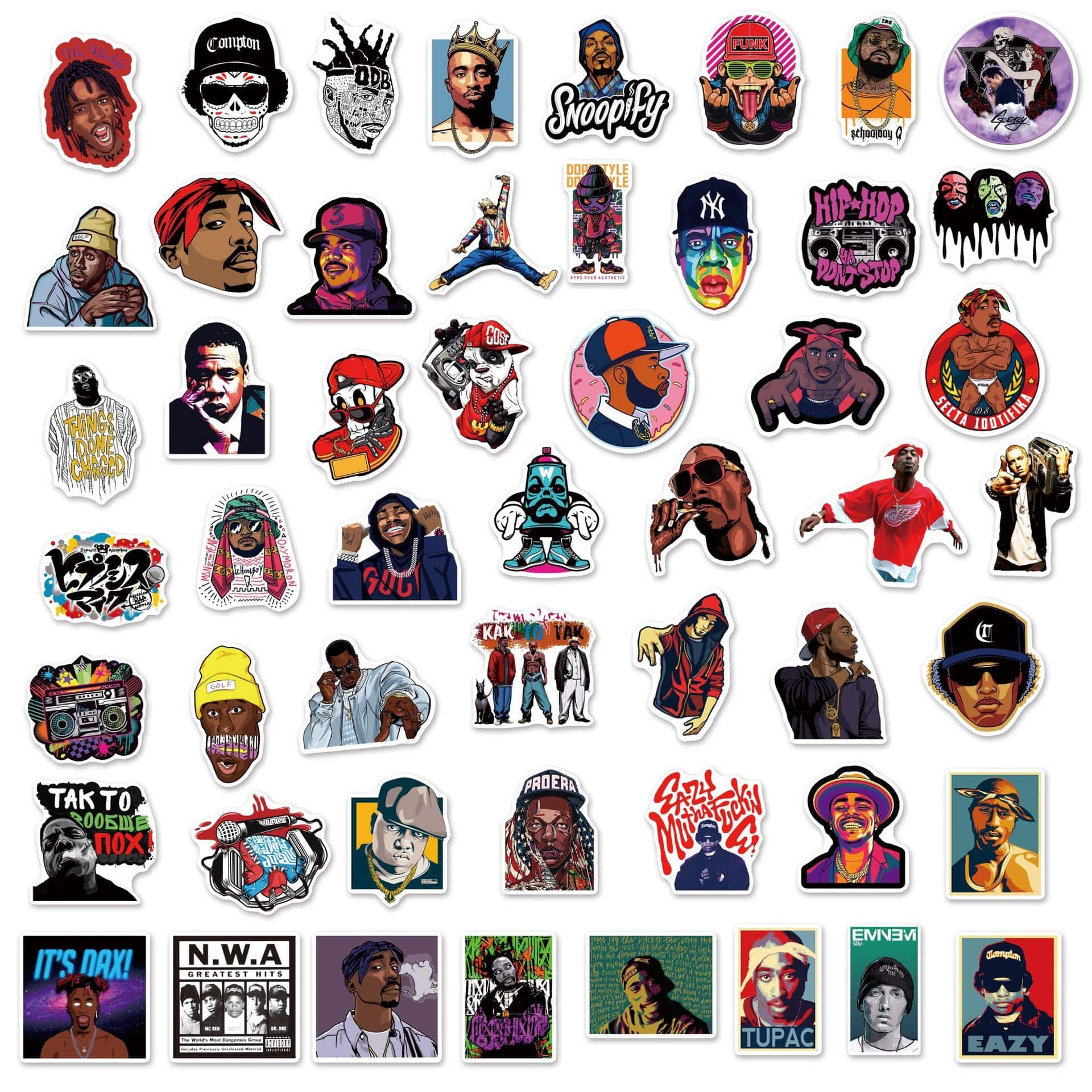 Stickers Skate<br> Hip Hop (50 pcs)