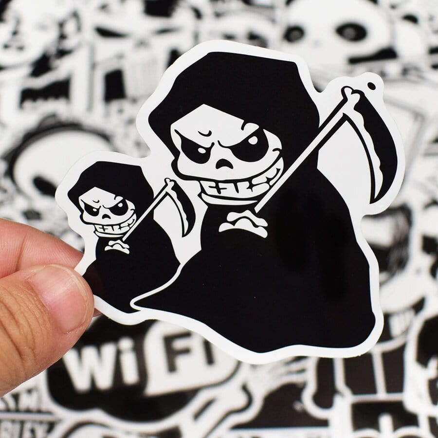 Stickers Skateboard Noir et Blanc (120 stickers)