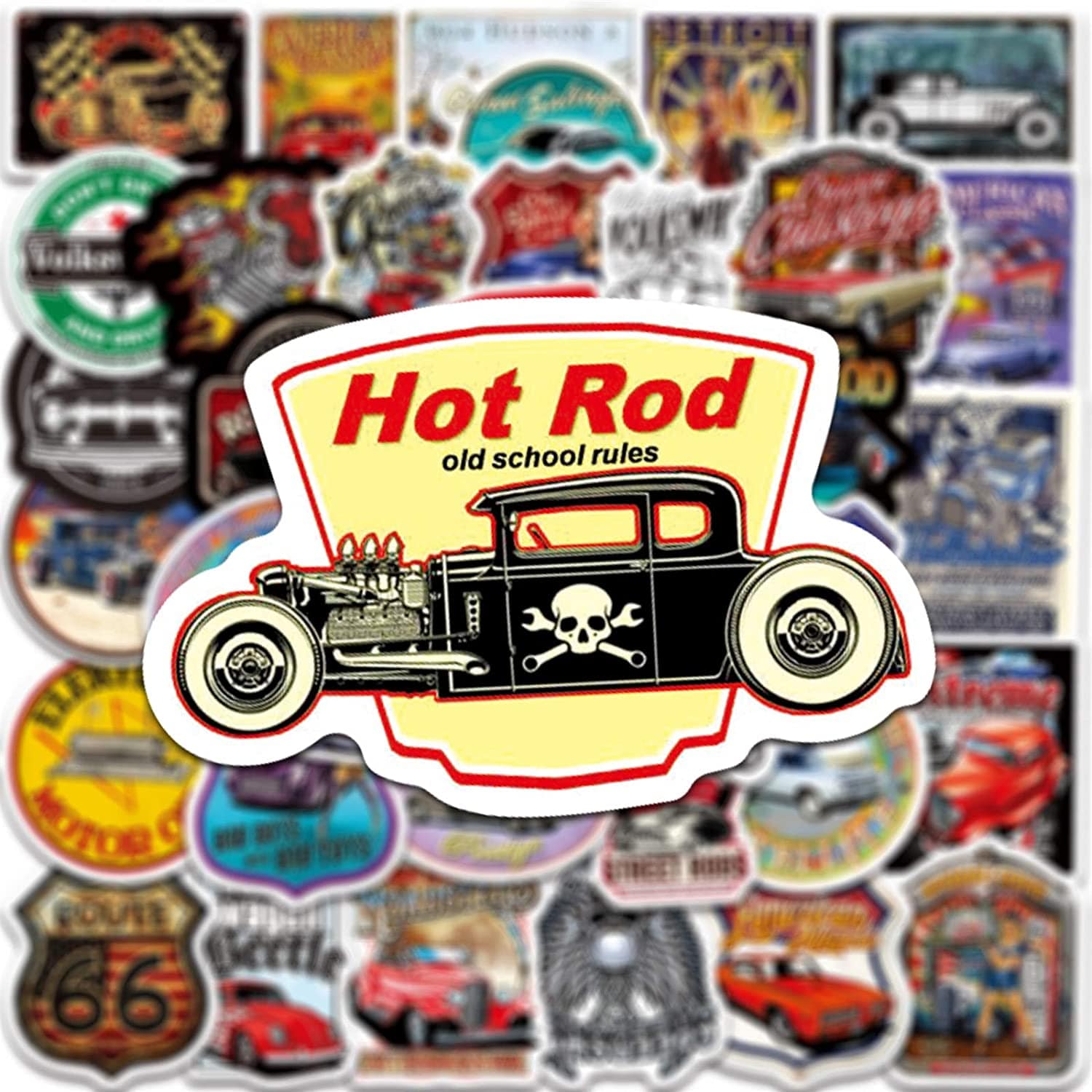 Stickers Vintage<br> Automobile (50 pcs)