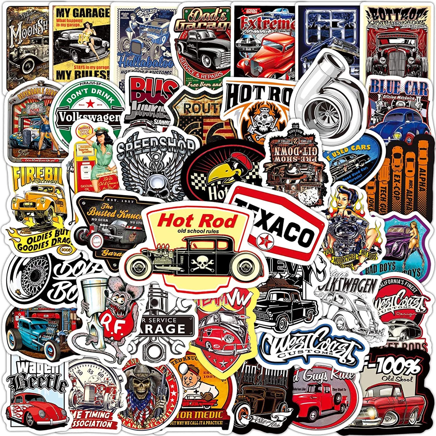 Stickers Vintage<br> Automobile (50 pcs)