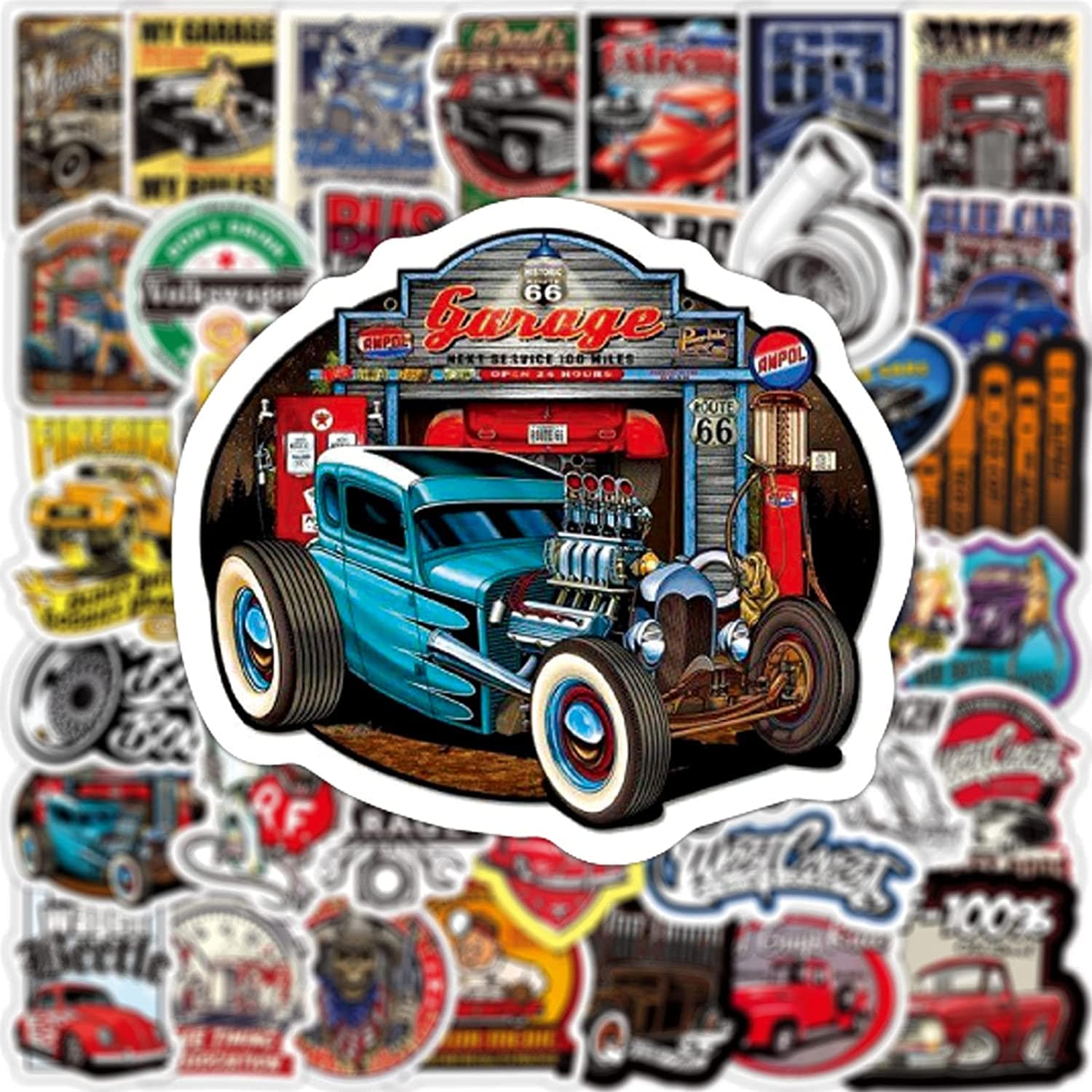 Stickers Vintage<br> Automobile (50 pcs)