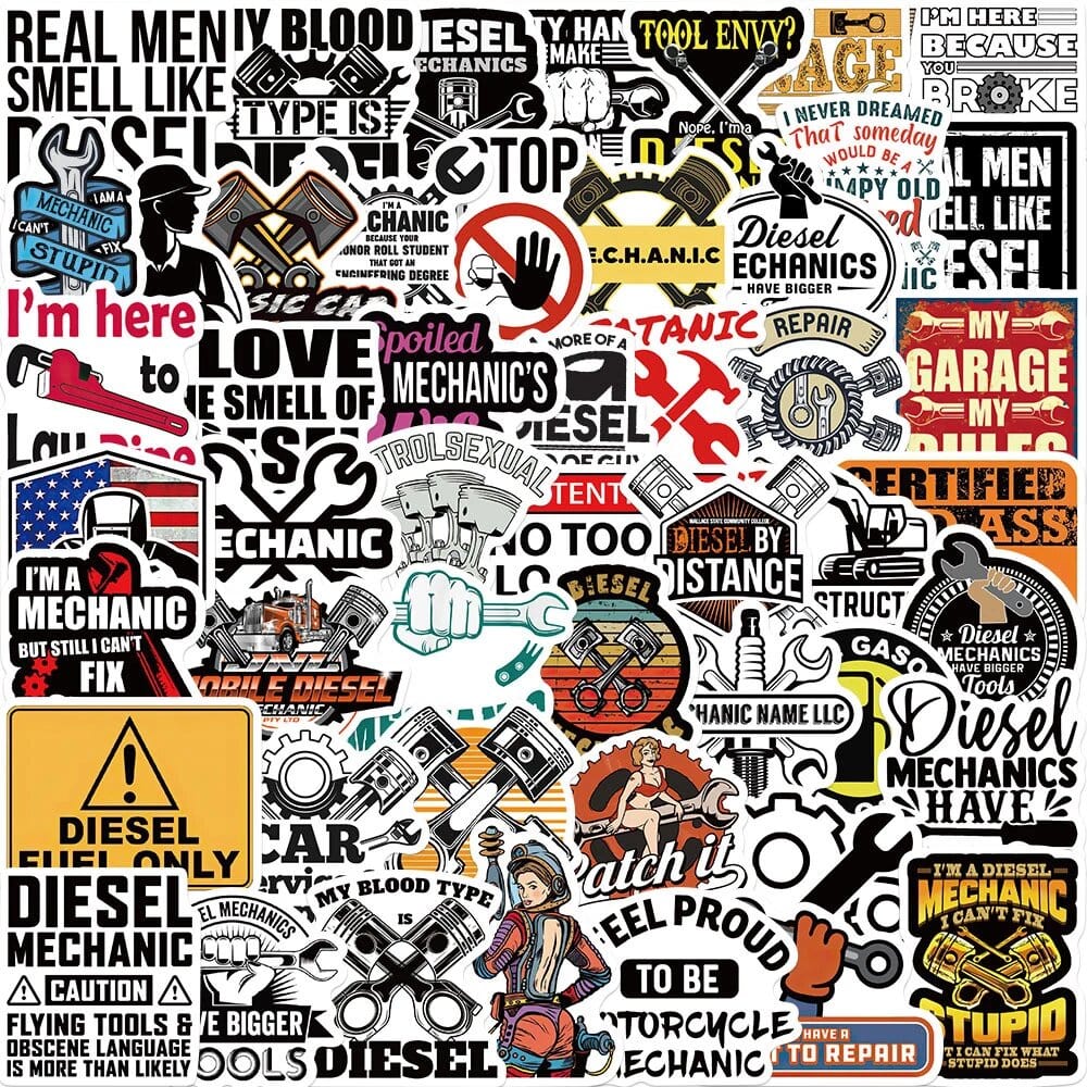 Stickers Vintage<br> Garage (50 pcs)