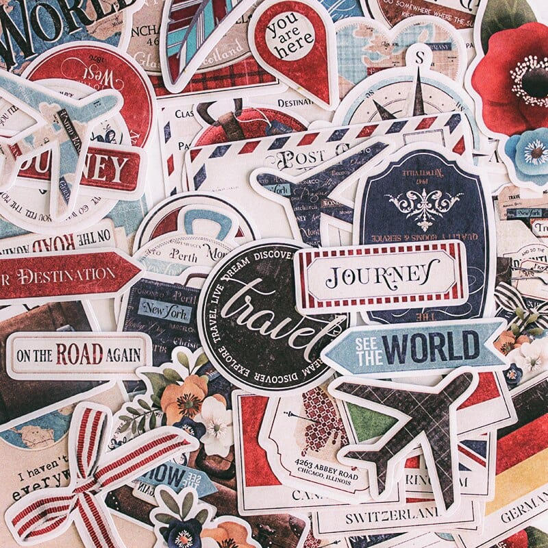 Stickers Vintage<br> Voyage (90 pcs)