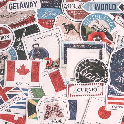 Stickers Vintage<br> Voyage (90 pcs)