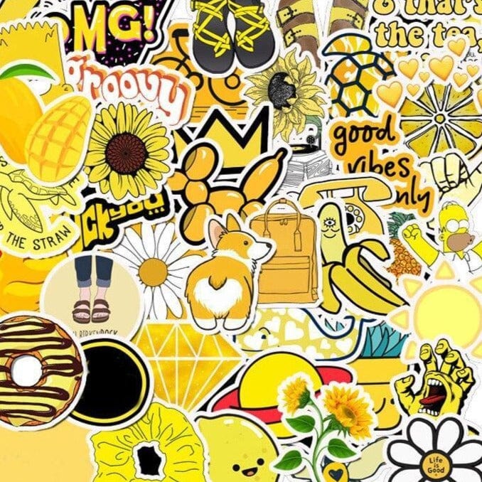 Stickers VSCO <br> Jaune (50pcs)