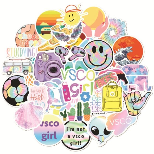 Stickers VSCO <br> Pastel (50pcs)