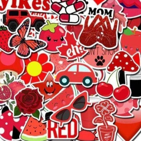 Stickers VSCO <br> Rouge (50pcs)