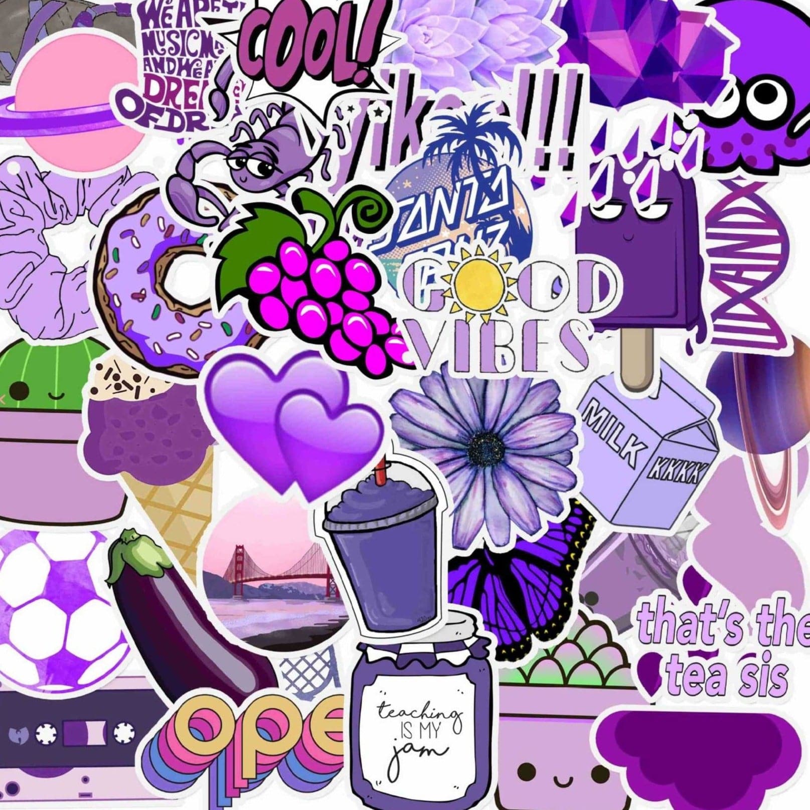 Stickers VSCO <br> Violet (50pcs)