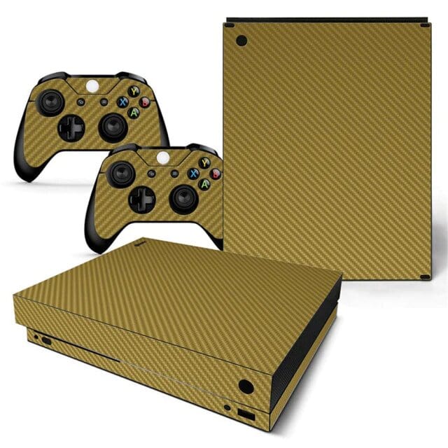 Stickers Xbox One X Carbone Gold