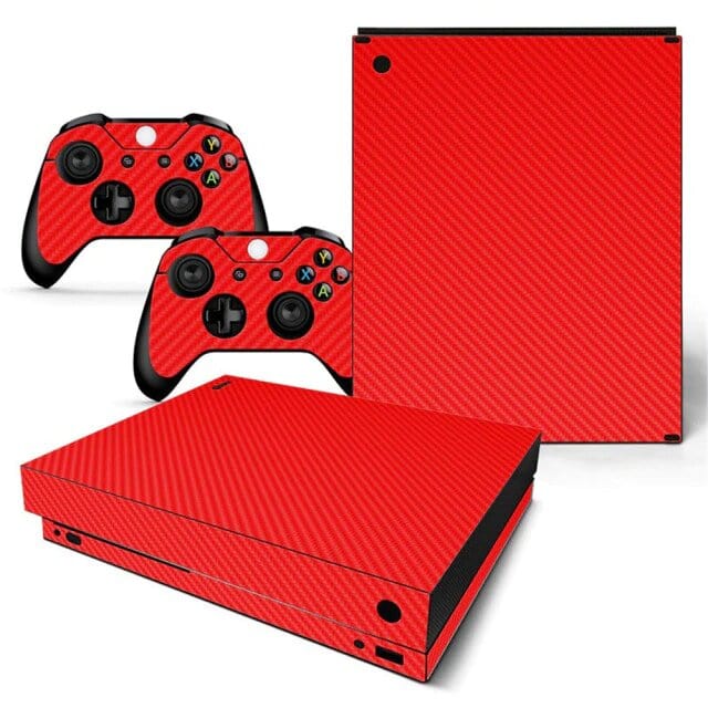 Stickers Xbox One X Carbone Rouge